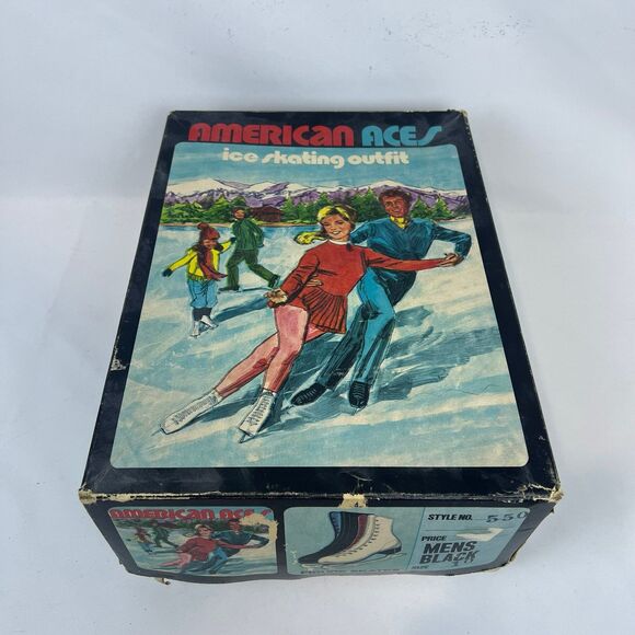 Vintage American Aces Men's Size 10 | Figure Skating Ice Skates Black Style 550 - Picture 1 of 10